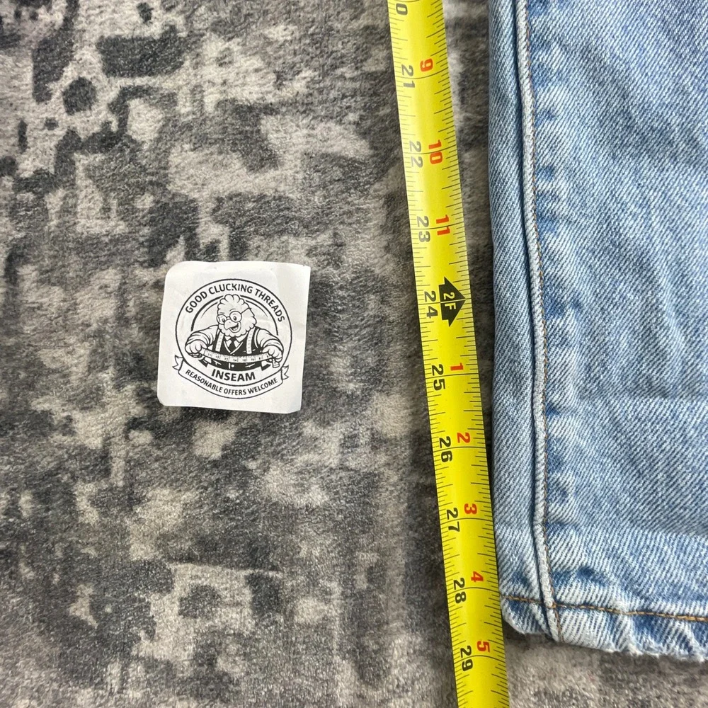 Levi's Mens W28 L30 501 Original Fit Distressed Jeans Light Blue Denim Ripped